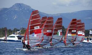 RSX Women's medal race - 2014 ISAF Sailing World Cup Hyeres photo copyright Franck Socha taken at  and featuring the  class