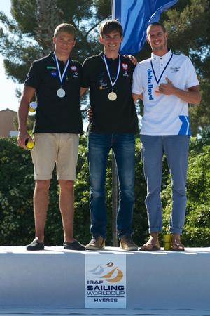 Myszka, Tarnowski and Van Rijsselberge - Mens RS:X - ISAF Sailing World Cup Hyeres - Final day photo copyright  Franck Socha / ISAF Sailing World Cup Hyeres http://swc.ffvoile.fr/ taken at  and featuring the  class