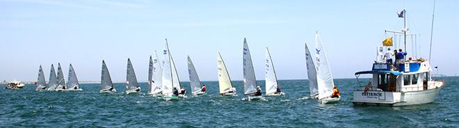 Finns leave the start line Saturday for second day of racing in the North American championships at ABYC - Finn Class North American Championships 2014 © Rich Roberts