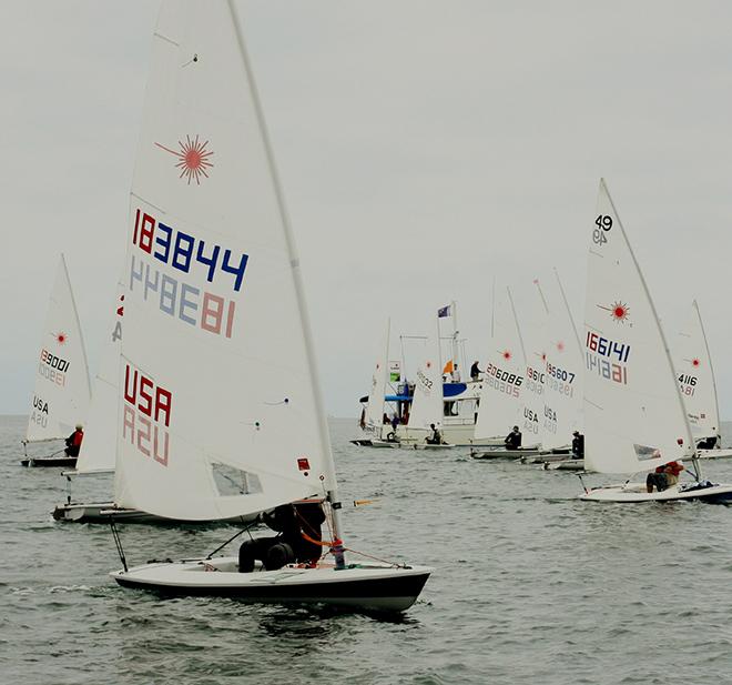 Jonathan Cressy of Balboa YC  goes for pin end of the start line  - ABYC Memorial Day Regatta 2014 © Rich Roberts