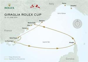 2014 Giraglia Rolex Cup map photo copyright Rolex/KPMS taken at  and featuring the  class