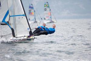 2014 Garda Trentino Olympic Week - 49erFX photo copyright Thom Touw http://www.thomtouw.com taken at  and featuring the  class