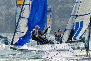 2014 Garda Trentino Olympic Week - 49erFX, day 3 photo copyright Thom Touw http://www.thomtouw.com taken at  and featuring the  class
