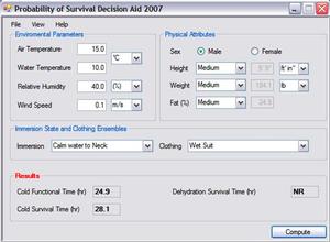 Probability of Survival Decision Aid (PSDA) Graphic User Interface (GUI) photo copyright SW taken at  and featuring the  class