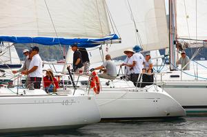 Slow motion bunch-up - Beneteau Cup Pittwater 2014 photo copyright Christophe Launay & Vicsail taken at  and featuring the  class