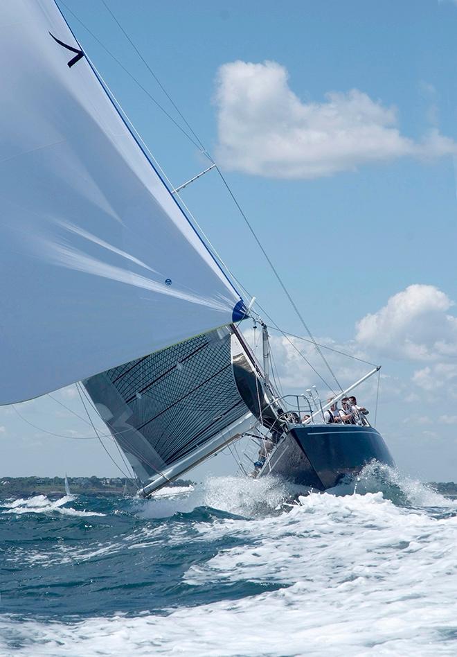 Blue water race yacht Carina pictured soon after the start of the 2012 Race © Barry Pickthall / PPL