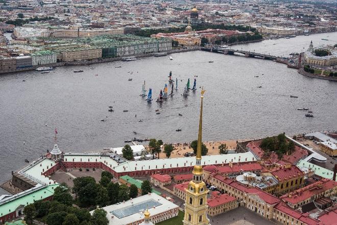 Aerial view of the racecourse in the heart of historic St Petersburg during Act 4. © Lloyd Images