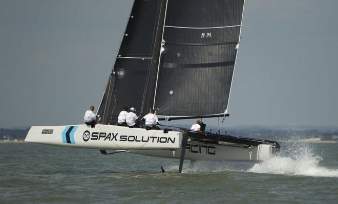 Team Spax Solution was today the second boat to cross the line on at the JP Morgan Asset Management Round the Island Race 2014.  © onEdition http://www.onEdition.com