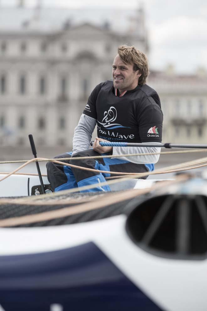 Extreme Sailing Series 2014. Act4. St Petersburg. The Wave, Muscat skipper Leigh McMillan (GBR) © Lloyd Images/Extreme Sailing Series