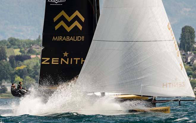 Ladycat powered by Spindrift racing on the way to win for the second time the Bol d'Or Mirabaud 2014 © Chris Schmid/Spindrift Racing
