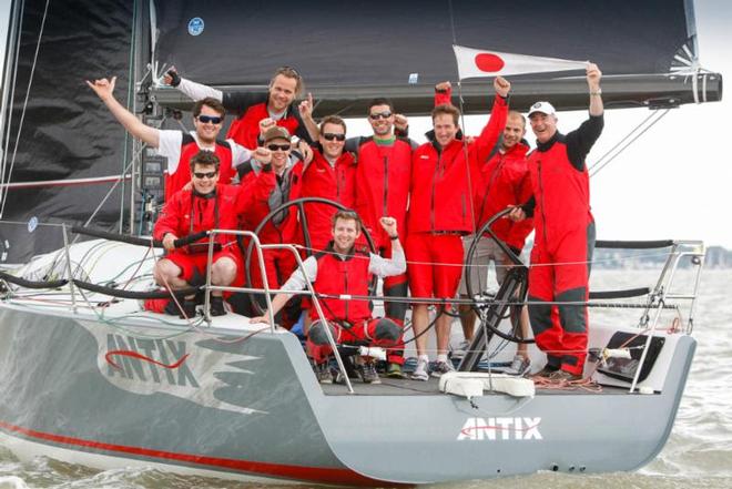 Anthony O'Leary and the crew of Antix celebrate winning the IRC National Championship Trophy - RORC IRC National Championship 2014 ©  Paul Wyeth / RORC