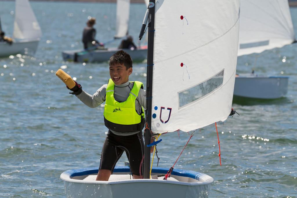 Sponging out! NSW Youth Champs 2013 - 2014 Yachting New South Wales Youth Championships. © Robin Evans