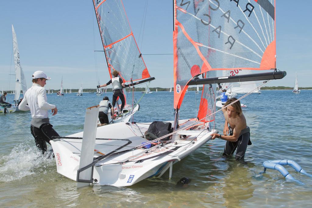 Finishing touches - NSW Youth Champs 2013 - 2014 Yachting New South Wales Youth Championships. © Robin Evans