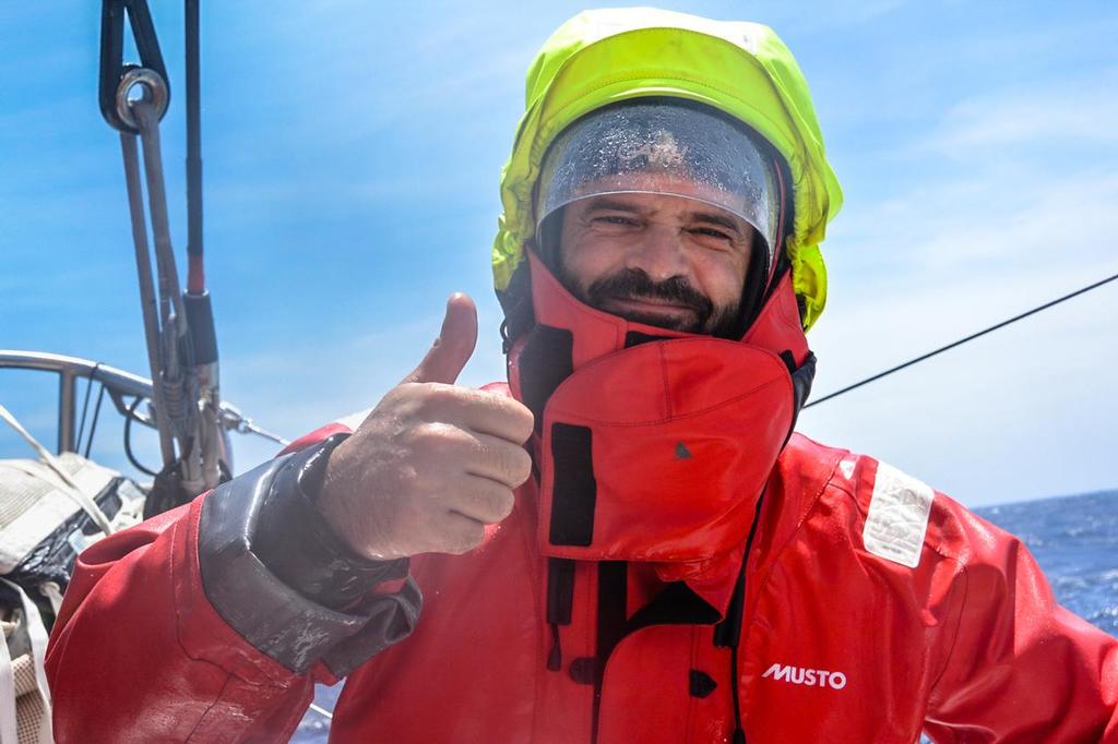 French Sailor Pascal Bidegorry onboard Dongfeng during the team's transatlantic © Dongfeng Race Team