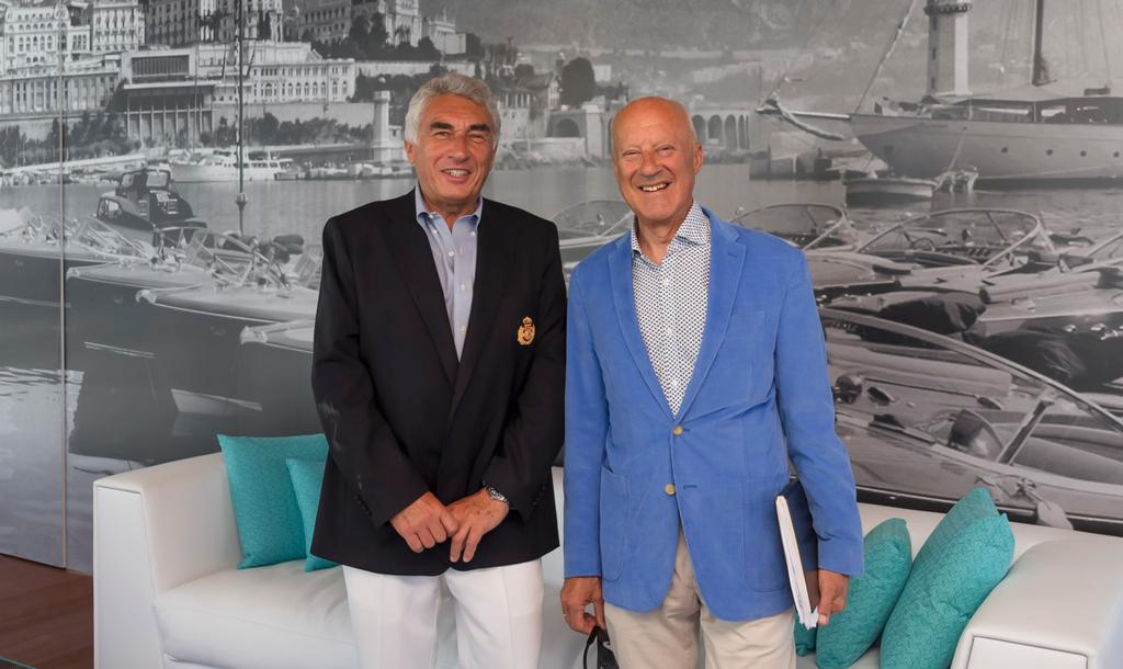 Bernard d'Alessandri, General Secretary of the Yacht Club de Monaco and Lord Norman Foster photo copyright Carlo Borlenghi / Rolex taken at  and featuring the  class
