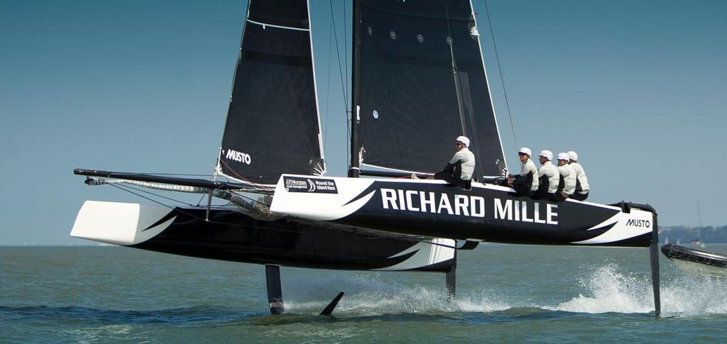 Richard Mille, the all British sailing team managed by Pete Cumming was today the first boat to cross the line on at the JP Morgan Asset Management Round the Island Race 2014. in photo copyright Th.Martinez/onEdition taken at  and featuring the  class