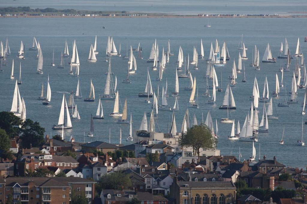 Boats sailing the first sector of their race around the island for the JP Morgan Asset Management Round the Island Race 2014. © Th.Martinez/onEdition