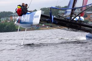RussianFirst have been training on Pirogovo Lake near Moscow ahead of Act 4, Saint Petersburg in Russia. - Extreme Sailing Series 2014 photo copyright Andrey Razdobarin taken at  and featuring the  class