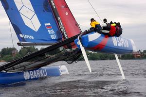 The invitational team, RussianFirst have been training in Moscow ahead of the team's Extreme 40 debut in Saint Petersburg, Russia from 26-19 June. - Extreme Sailing Series 2014 photo copyright Andrey Razdobarin taken at  and featuring the  class