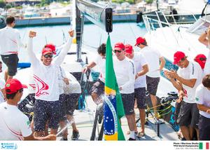 Phoenix crew celebrate second place finish - 2014 Audi TP52 World Championship photo copyright Martinez Studio/52 Super Series taken at  and featuring the  class