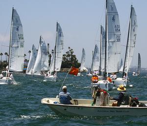 J/70s run the start line photo copyright Rich Roberts taken at  and featuring the  class