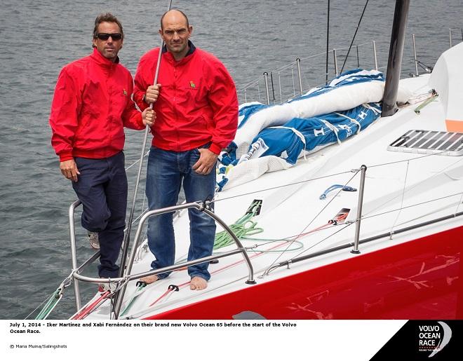 Iker Martinez and Xabi Fernandez on their brand new Volvo Ocean 65 © Maria Muina/Sailingshots