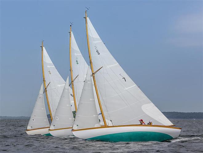 Herreshoff S Class Yachts Firefly, Mischief and Surprise during Part I of Race Week ©  Rolex/Daniel Forster http://www.regattanews.com
