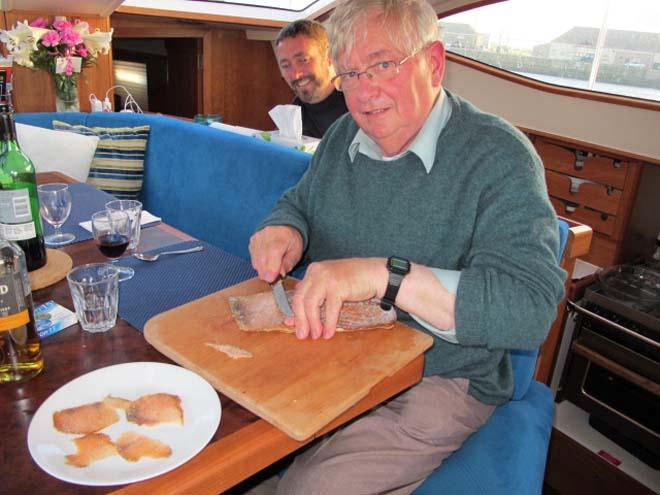 Paul onboard Distant Shores II with local sailors from Kirkwall © Paul and Sheryl Shard http://www.distantshores.ca/