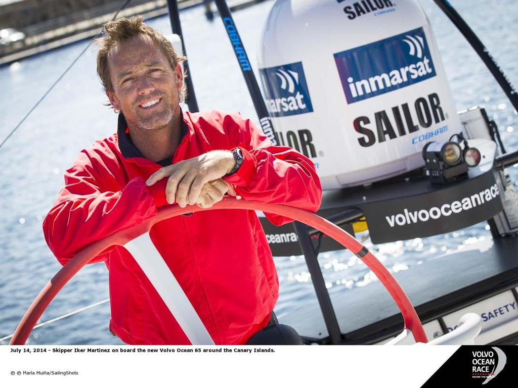 Skipper Iker Martinez on board the new Volvo Ocean 65 around the Canary Islands. photo copyright Maria Muina/Sailingshots taken at  and featuring the  class