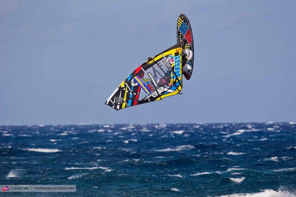 Double forward - 2014 PWA Pozo World Cup / Gran Canaria Wind and Waves Festival photo copyright  Carter/pwaworldtour.com http://www.pwaworldtour.com/ taken at  and featuring the  class
