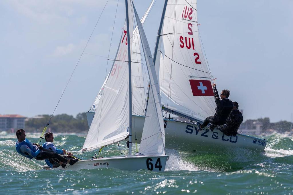 Guillaume Pirouelle and Valentin Sipan (FRA-76) and Fabrice Rigot and Guillaume Rigot (SUI-2) - 2014 470 Junior World Championships, Day 4 photo copyright Zerogradinord.it taken at  and featuring the  class