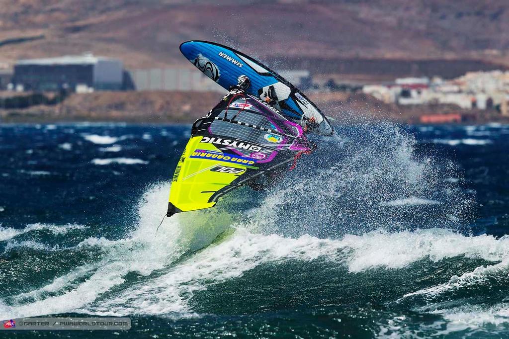 Justyna Sniady backie - 2014 PWA Pozo World Cup / Gran Canaria Wind and Waves Festival photo copyright  Carter/pwaworldtour.com http://www.pwaworldtour.com/ taken at  and featuring the  class