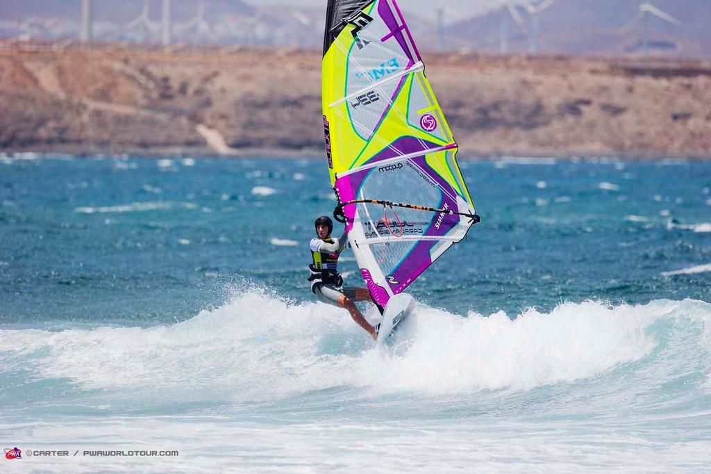 Marc Pare wins the second round of the juniors - 2014 PWA Pozo World Cup / Gran Canaria Wind and Waves Festival photo copyright  Carter/pwaworldtour.com http://www.pwaworldtour.com/ taken at  and featuring the  class