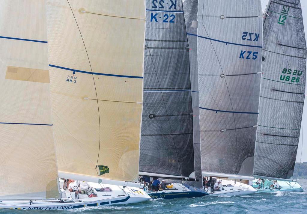 NEW ZEALAND, Sail Number: KZ 3, Owner/Skipper: Gunther Buerman, Class: Classics - One Design, Yacht Type: 12 Metre, Home Port: Newport, RI, USA; VICTORY 83, Sail Number: K 22, Owner/Skipper: Dennis Williams, Class: Classics - One Design, Yacht Type: 12 Metre, Home Port: Hobe Sound, FL, USA; LAURA, Sail Number:  KZ5, Owner/Skipper: Kip Curren, Class: Classics - One Design, Yacht Type: 12 Metre, Home Port: Warwick, RI, USA COURAGEOUS, Sail Number: US 26, Owner/Skipper: Ralph Isham/ Alexander Auers photo copyright  Rolex/Daniel Forster http://www.regattanews.com taken at  and featuring the  class