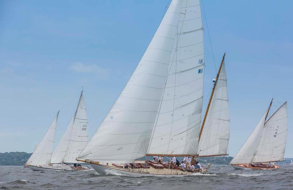 RUGOSA, Sail Number:  N1, Owner/Skipper: Halsey Herreshoff, Class: Classic Rating Formula - Class 1, Yacht Type: NY 40, Home Port: Bristol, RI, USA; CHIPS, Sail Number:  P-13, Owner/Skipper: Jed Pearsall, Class: Classic Rating Formula - Class 1, Yacht Type: W.Starling Burgess P-Class, Home Port: Newport, RI, USA; FORTUNE, Sail Number: 312, Owner/Skipper: John Taft/Tom Glassie, Class: Classic Rating Formula - Class 1, Yacht Type: Custom Schooner, Home Port: Newport, RI, USA - New York Yacht Club photo copyright  Rolex/Daniel Forster http://www.regattanews.com taken at  and featuring the  class