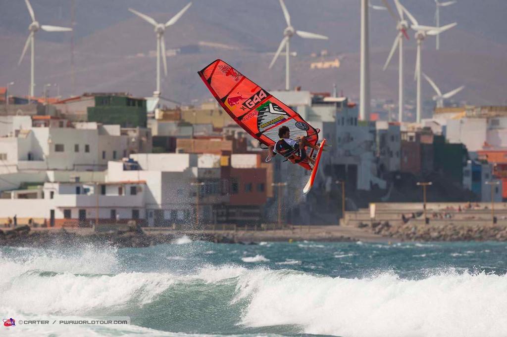 Philip Köster double forward - 2014 PWA Pozo World Cup / Gran Canaria Wind and Waves Festival photo copyright  Carter/pwaworldtour.com http://www.pwaworldtour.com/ taken at  and featuring the  class