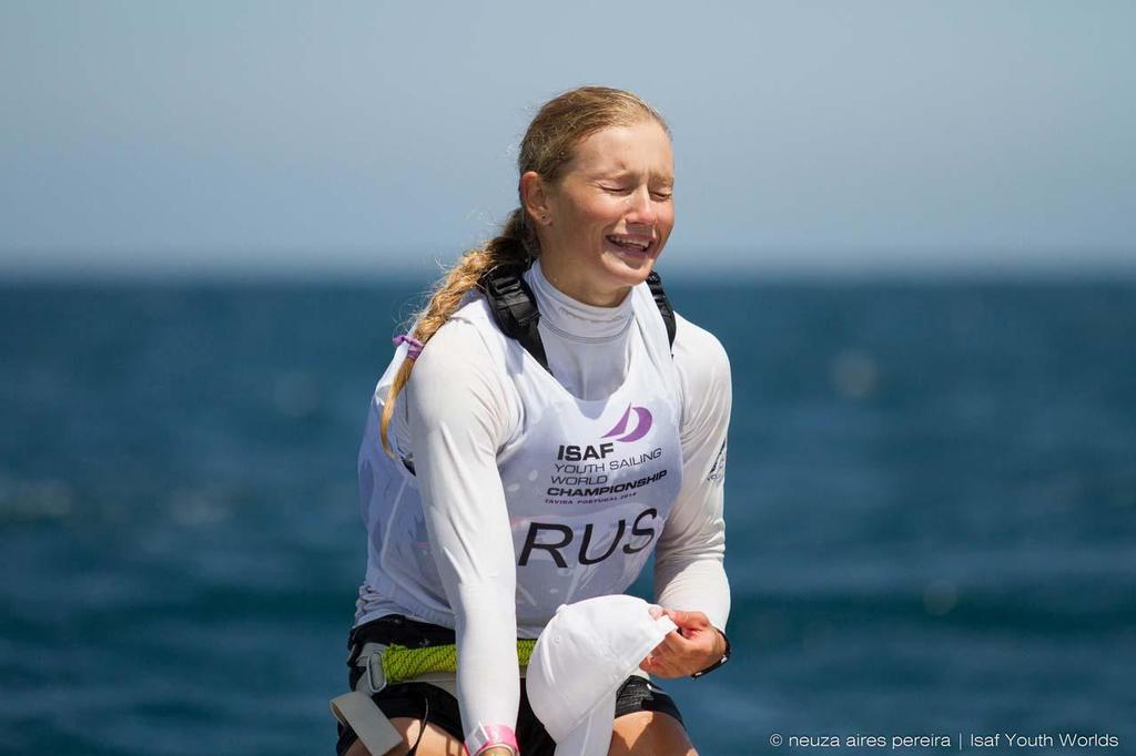 Tears of joy - 2014 ISAF Youth Sailing World Championship photo copyright  Neuza Aires Pereira | ISAF Youth Worlds taken at  and featuring the  class