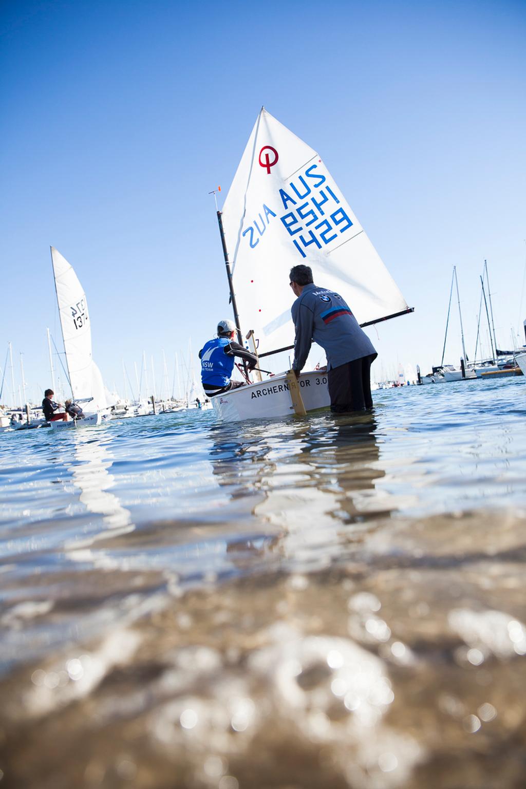 Boats launch for final days racing at the Queensland Youth Week. © Andrew Gough