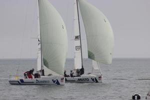 Close racing in SYC Beneteau 7.5s - Victorian Match Racing Championship photo copyright Pam Scrivenor taken at  and featuring the  class