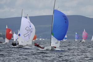 Ludtke & Schafers lead on the reach - Flying Dutchman Worlds at Largs, Scotland, Day 2 photo copyright Alan Henderson taken at  and featuring the  class