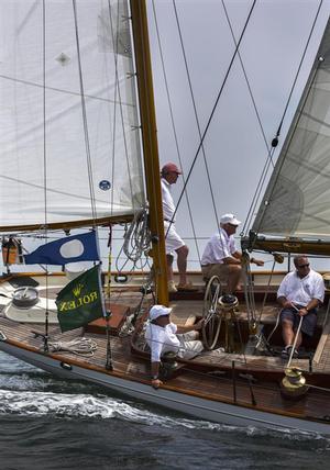 Trevor Fetter’s 1938 Sparkman & Stephens yawl Black Watch at Race Week in 2012. The classic yacht will be racing again this year in Part I of the event. photo copyright  Rolex/Daniel Forster http://www.regattanews.com taken at  and featuring the  class