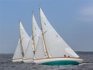 Herreshoff S Class Yachts Firefly, Mischief and Surprise during Part I of Race Week photo copyright  Rolex/Daniel Forster http://www.regattanews.com taken at  and featuring the  class