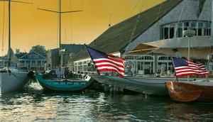 The Edgartown Yacht Club at sunset during last year’s Edgartown Race Weekend photo copyright Michael Berwind taken at  and featuring the  class