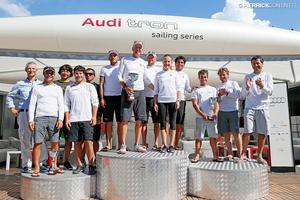 Top 3 in open division - 2014 Audi tron European Sailing Series Melges 24 photo copyright Pierrick Contin www.pierrickcontin.com taken at  and featuring the  class
