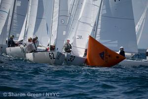 Tight mark rounding - 2014 Etchells Worlds, NYYC
Newport, RI
 photo copyright  Sharon Green / Ultimate Sailing taken at  and featuring the  class