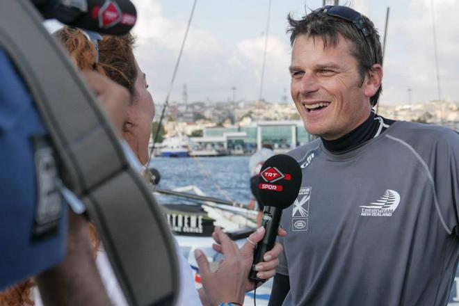 Dean Barker - Emirates Team New Zealand racing on day 4 of Act 6 of the Extreme Sailing Series in Istanbul, Turkey © Hamish Hooper/Emirates Team NZ http://www.etnzblog.com