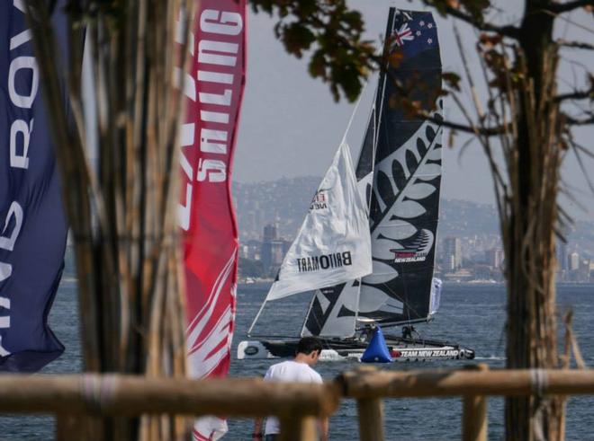 Emirates Team NZ - Day 1, Act 5 of the Extreme Sailing Series in Istanbul, Turkey, Russia © Hamish Hooper/Emirates Team NZ http://www.etnzblog.com