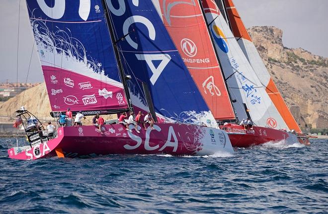 Team SCA have even been given a special model made by Race organisers to practise their rescue procedures for a crew member swept off the boat © Rick Tomlinson / Team SCA
