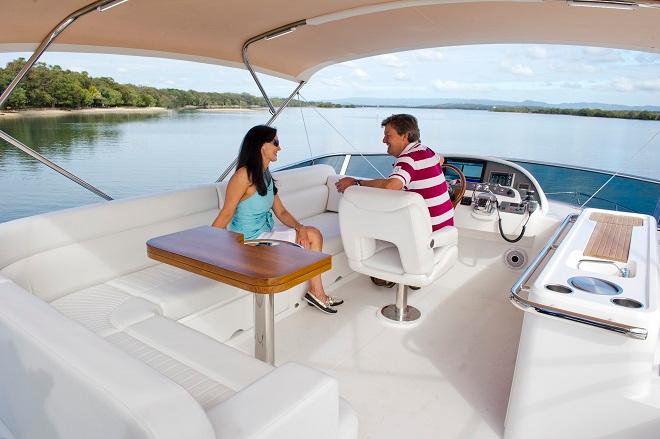 The Belize 54 Daybridge offers a great extension to the entertaining and living space on board. © Riviera . http://www.riviera.com.au