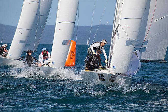 Close racing is a feature of Etchells, all the way through the fleet. ©  John Curnow